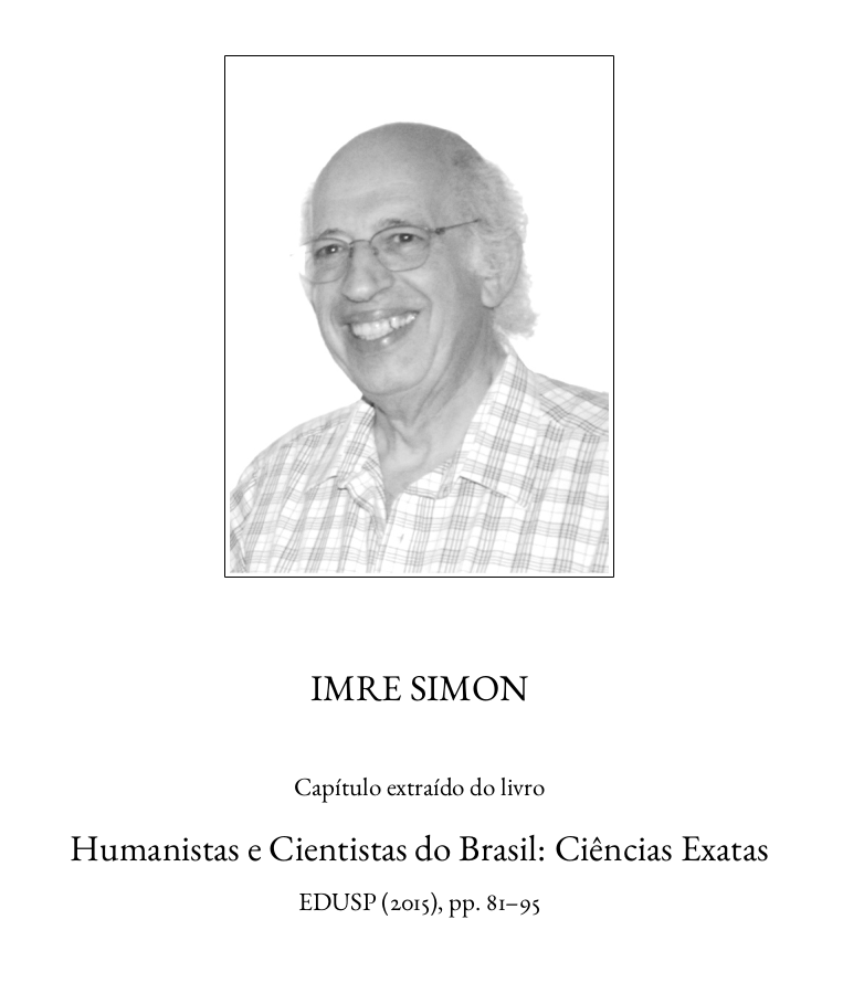 Capa de livreto com texto extraído do livro Humanistas e Cientistas do Brasil: Ciências Exatas
